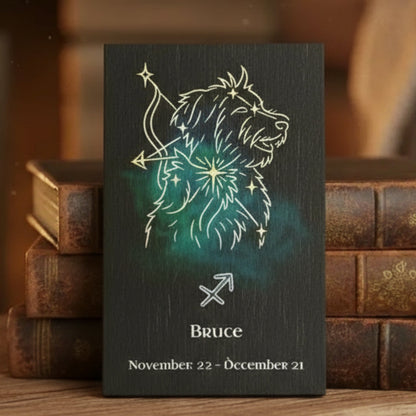 Personalized Zodiac Mini Art Print | Sagittarius Design with Your Dog's Photo & Name_Doggo Mojo_Frameless Print_1