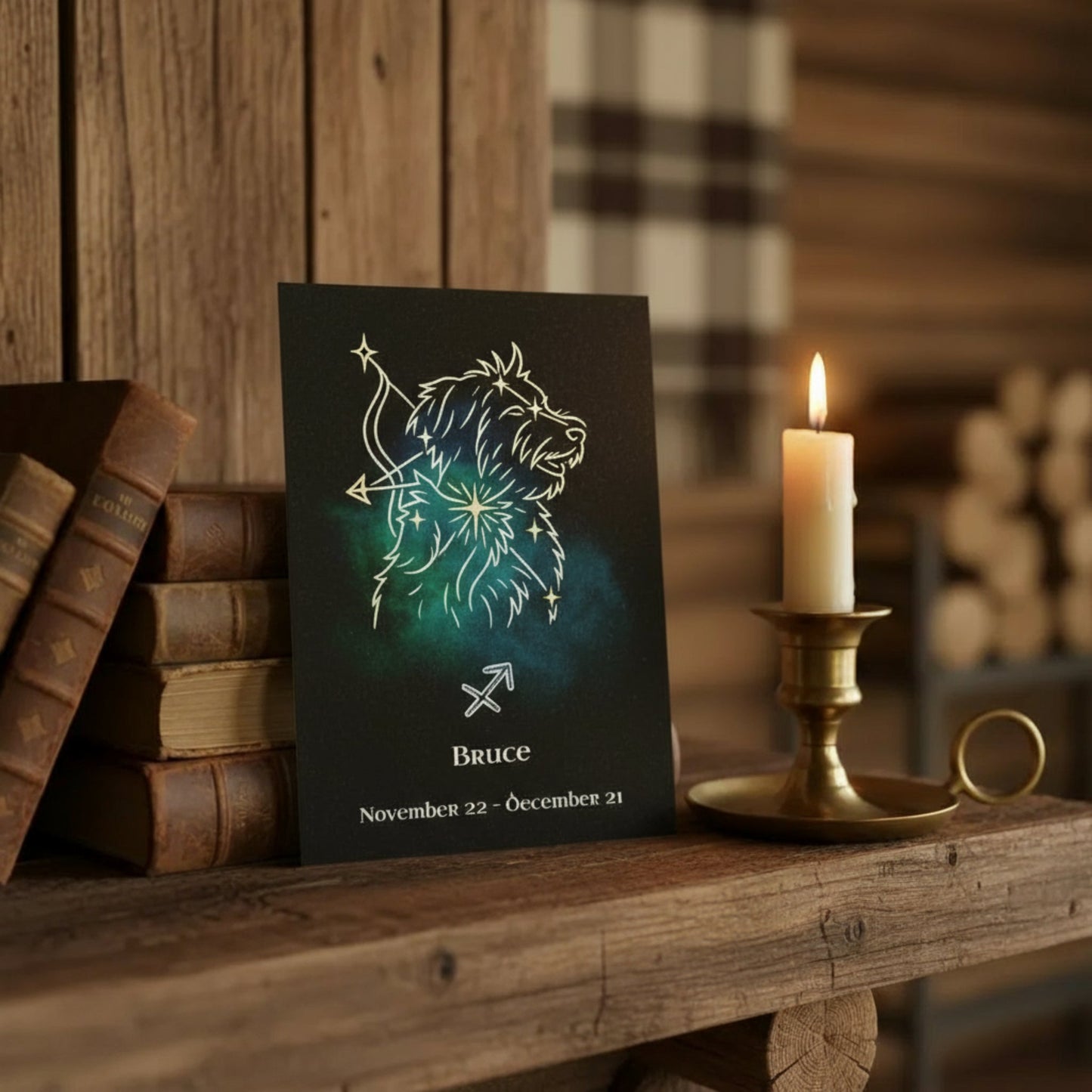 Personalized Zodiac Mini Art Print | Sagittarius Design with Your Dog's Photo & Name_Doggo Mojo_Frameless Print_2