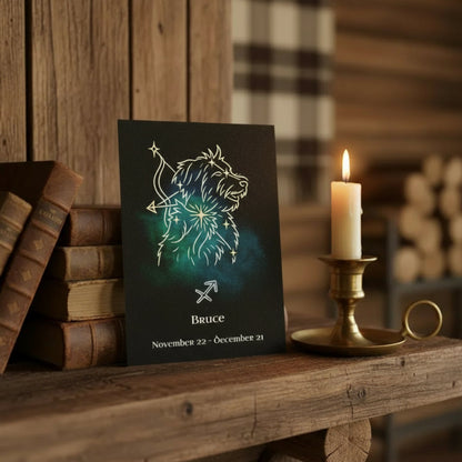 Personalized Zodiac Mini Art Print | Sagittarius Design with Your Dog's Photo & Name_Doggo Mojo_Frameless Print_2