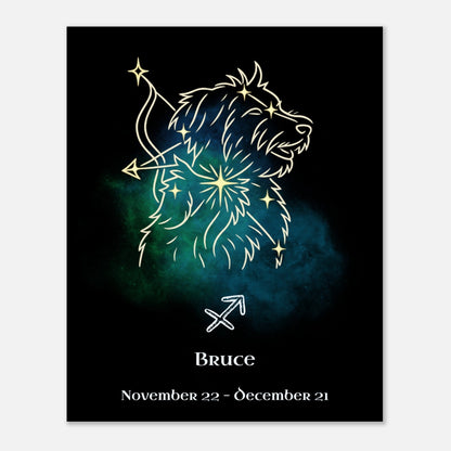 Personalized Zodiac Mini Art Print | Sagittarius Design with Your Dog's Photo & Name_Doggo Mojo_Frameless Print_8