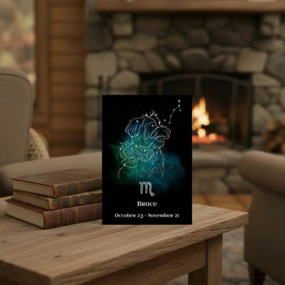 Personalized Zodiac Mini Art Print | Scorpio Design with Your Dog's Photo & Name_Doggo Mojo_Frameless Print_1