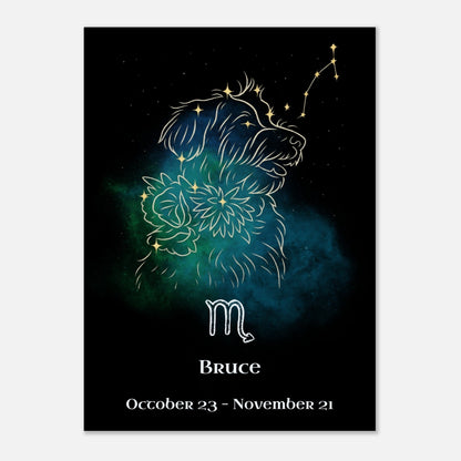 Personalized Zodiac Mini Art Print | Scorpio Design with Your Dog's Photo & Name_Doggo Mojo_Frameless Print_7