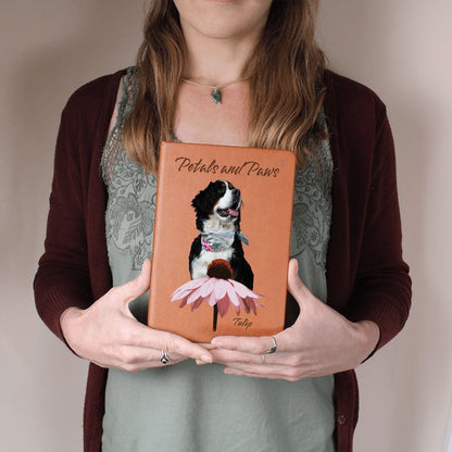 Petals and Paws: Personalized Vegan Leather Journal with Your Dog's Photo & Name_Doggo Mojo_Journals_2