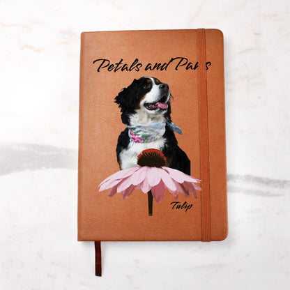 Petals and Paws: Personalized Vegan Leather Journal with Your Dog's Photo & Name_Doggo Mojo_Journals_5