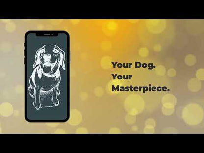 Personalized Ceramic Ornament | Modern Sketch Dog Portrait | White, Red, or Green