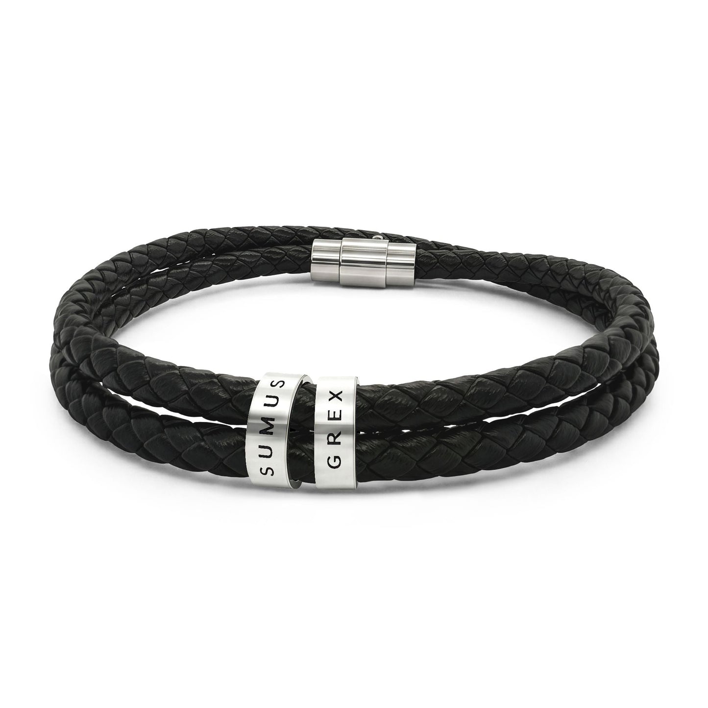 "Sumus Grex" Men's Leather Beaded Bracelet - Black_Doggo Mojo_Accessories_6